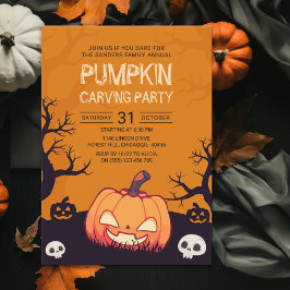 Pumkin Carving Party Halloween 招待状