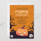 Pumkin Carving Party Halloween 招待状 (正面)