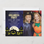 Pumkin Halloween Party Family Reunion with Photo 招待状 (正面)