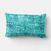 Pumped Up Neon Teal Dots Abstract Throw Pillow ランバークッション (裏面)