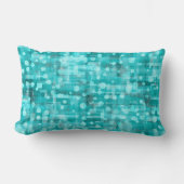 Pumped Up Neon Teal Dots Abstract Throw Pillow ランバークッション (正面)