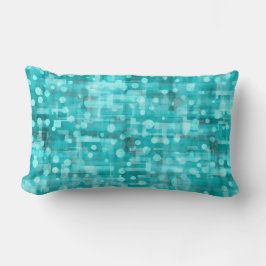 Pumped Up Neon Teal Dots Abstract Throw Pillow ランバークッション