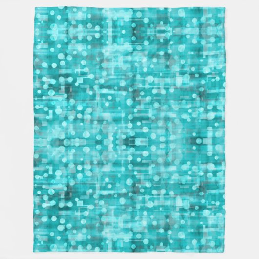 Pumped Up Teal Dot Abstract Fleece Blanket フリースブランケット (正面)