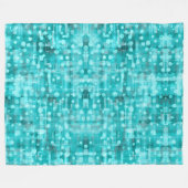 Pumped Up Teal Dot Abstract Fleece Blanket フリースブランケット (正面(横))
