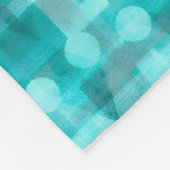 Pumped Up Teal Dot Abstract Fleece Blanket フリースブランケット (角)