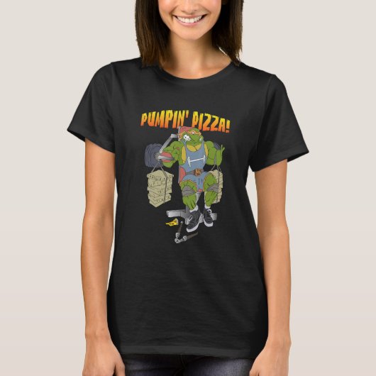 Pumpin Pizze Turtle Fitness Weightlifting Bodybuil Tシャツ (正面)