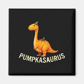 Pumpkasaurus Dinosaur In Pumpkin Costume Halloween マグネット (正面)