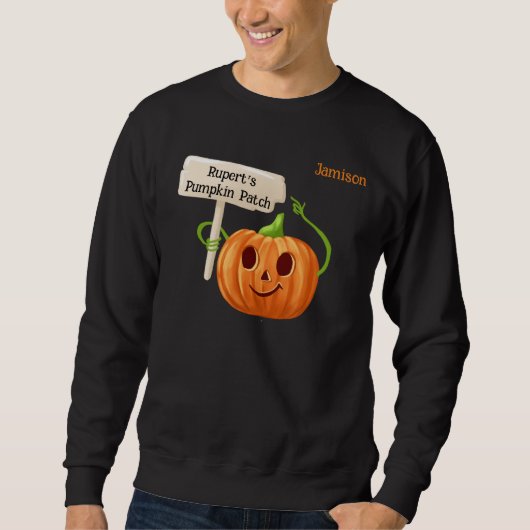 Pumpkinパッチ従業員のパーソナライズ名 スウェットシャツ (正面)