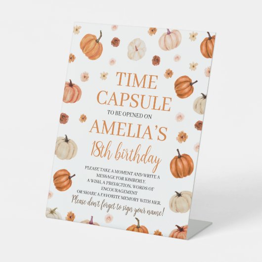 Pumpkin 18th Birthday Time Capsule 台座サイン (正面)