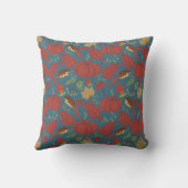 Pumpkin and carrot seamless pattern red and blue クッション (裏面)