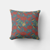 Pumpkin and carrot seamless pattern red and blue クッション (正面)