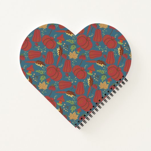 Pumpkin and carrot  seamless pattern red and blue ノートブック (裏面)