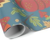 Pumpkin and carrot seamless pattern red and blue ラッピングペーパー (ロールコーナー)