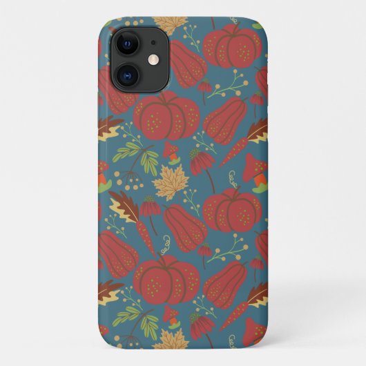 Pumpkin and carrot seamless pattern red and blue Case-Mate iPhoneケース (裏面)