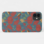 Pumpkin and carrot seamless pattern red and blue Case-Mate iPhoneケース (裏面(横))