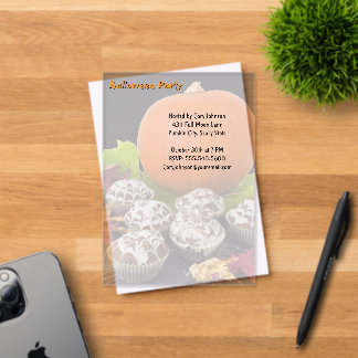 Pumpkin and Cupcakes Halloween Party アクリル招待状