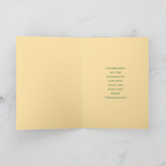 Pumpkin and Leaves Thanksgiving カード (内部)