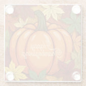 Pumpkin and Leaves Thanksgiving ガラスコースター (裏面)