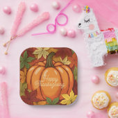 Pumpkin and Leaves Thanksgiving ペーパープレート (パーティー)