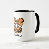 Pumpkin and skull boo Halloween Personalized Name  マグカップ (正面右)