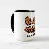 Pumpkin and skull boo Halloween Personalized Name  マグカップ (正面左)