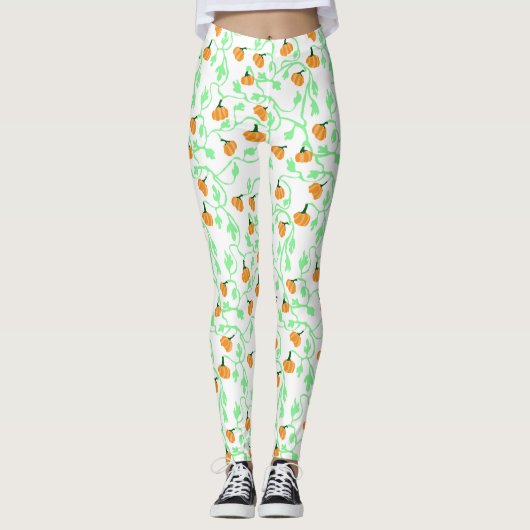 Pumpkin and Vines Leggings レギンス (正面)