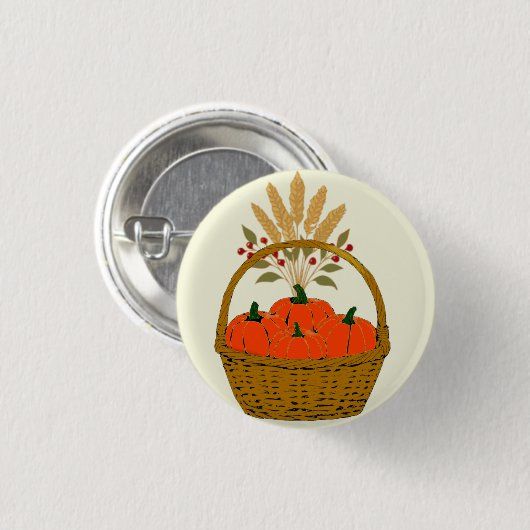 🍂 **Pumpkin and Wheat Basket Badge 缶バッジ (正面&裏面)