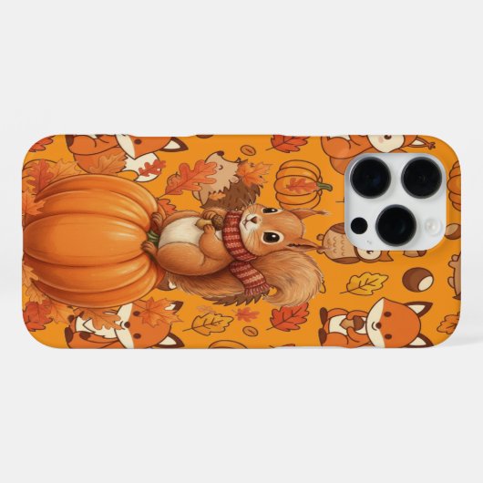 Pumpkin Autumn and The Squirrel iPhoneケース (裏面横)