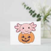 Pumpkin Axolotl Lovers Sweet Animals For Halloween ポストカード (スタンド正面)