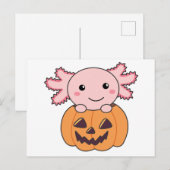 Pumpkin Axolotl Lovers Sweet Animals For Halloween ポストカード (正面/裏面)