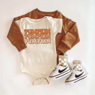 Pumpkin Baby Bodysuit – Cute Fall Outfit ベビーボディスーツ