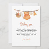 Pumpkin baby Clothes  Baby Shower Thank You Card 招待状 (正面)