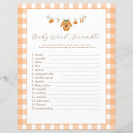 Pumpkin Baby Shower Game Card