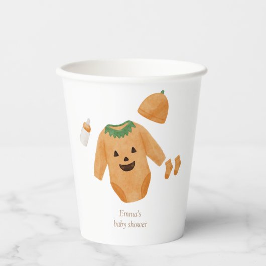 Pumpkin Baby Shower Paper Cups 紙コップ (正面)
