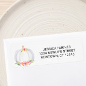 Pumpkin Baby Shower Return Address  ラベル