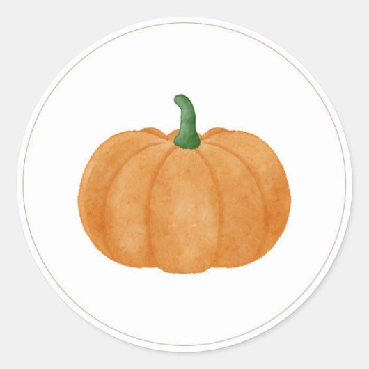 Pumpkin Baby Shower Round Sticker ラウンドシール (正面)