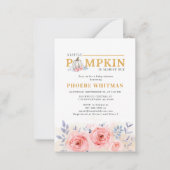 Pumpkin Baby Shower Watercolor Pink Roses 招待状 (正面)
