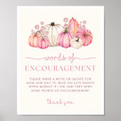 Pumpkin Baby Shower Words of Encouragement Sign ポスター (正面)