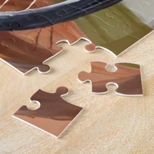 Pumpkin Basket Bicycle Fall Watercolor ジグソーパズル (側面)