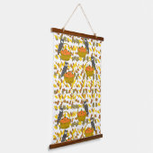 Pumpkin Basket Fall Leaves Wall Tapestry 吊り下げ型タペストリー (傾斜あり)