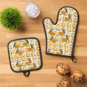 Pumpkin Basket Oven Mitt and Pot Holders 鍋つかみ&鍋敷きセット (トップダウン)