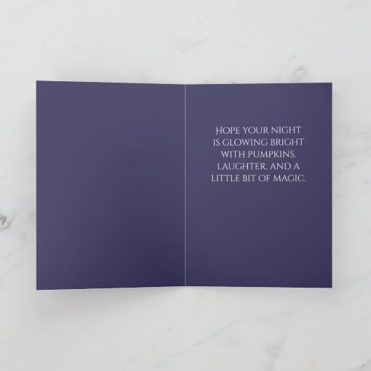 Pumpkin & Bat Halloween Greeting Card カード (内部)