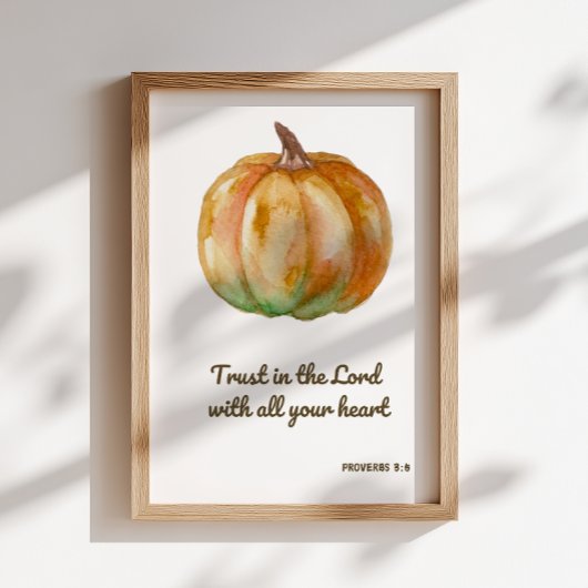 Pumpkin Bible Verse Wall Art Print ポスター