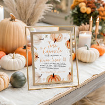 Pumpkin Birthday Time Capsule Sign