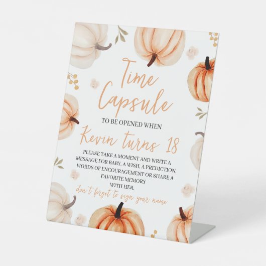 Pumpkin Birthday Time Capsule Sign 台座サイン (正面)