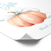 Pumpkin Blue Bow Cards & Gifts Table Sign Poster ポスター (角)