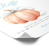 Pumpkin Blue Bow Diaper Raffle Table Sign Poster ポスター (角)