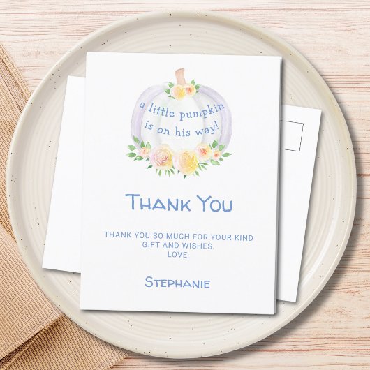 Pumpkin Bly's Baby Shower Thank You ポストカード