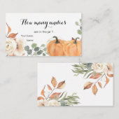 Pumpkin Boho素朴フローラ数の推測 エンクロージャーカード (正面/裏面)