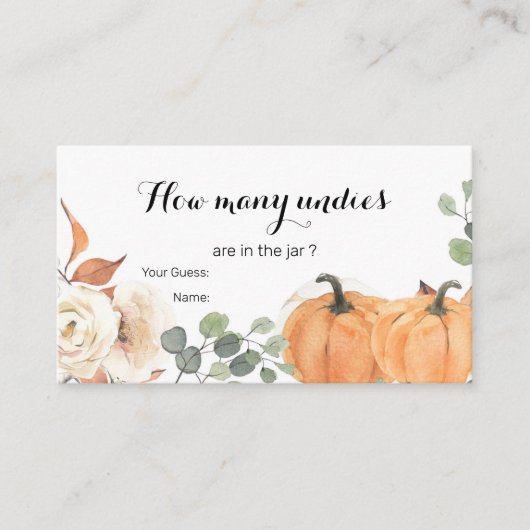 Pumpkin Boho素朴フローラ数の推測 エンクロージャーカード (正面)